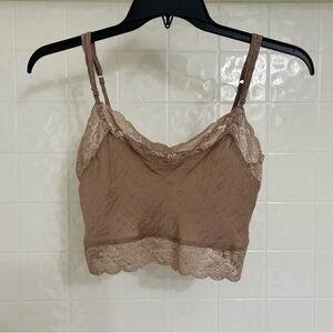 Brandy Melville Lace Satin Pink Crop Top